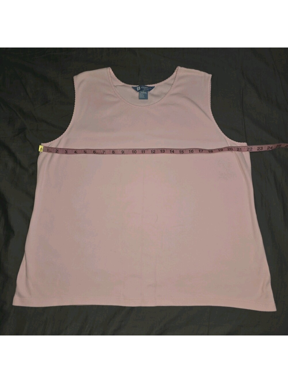 Koret Pastel Pink 1X Sleeveless Cotton Round Neck Tank Top - Picture 3 of 6